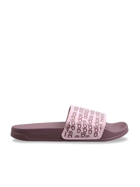 Adidas Women's SPRIGHT Pink Slides - View 2