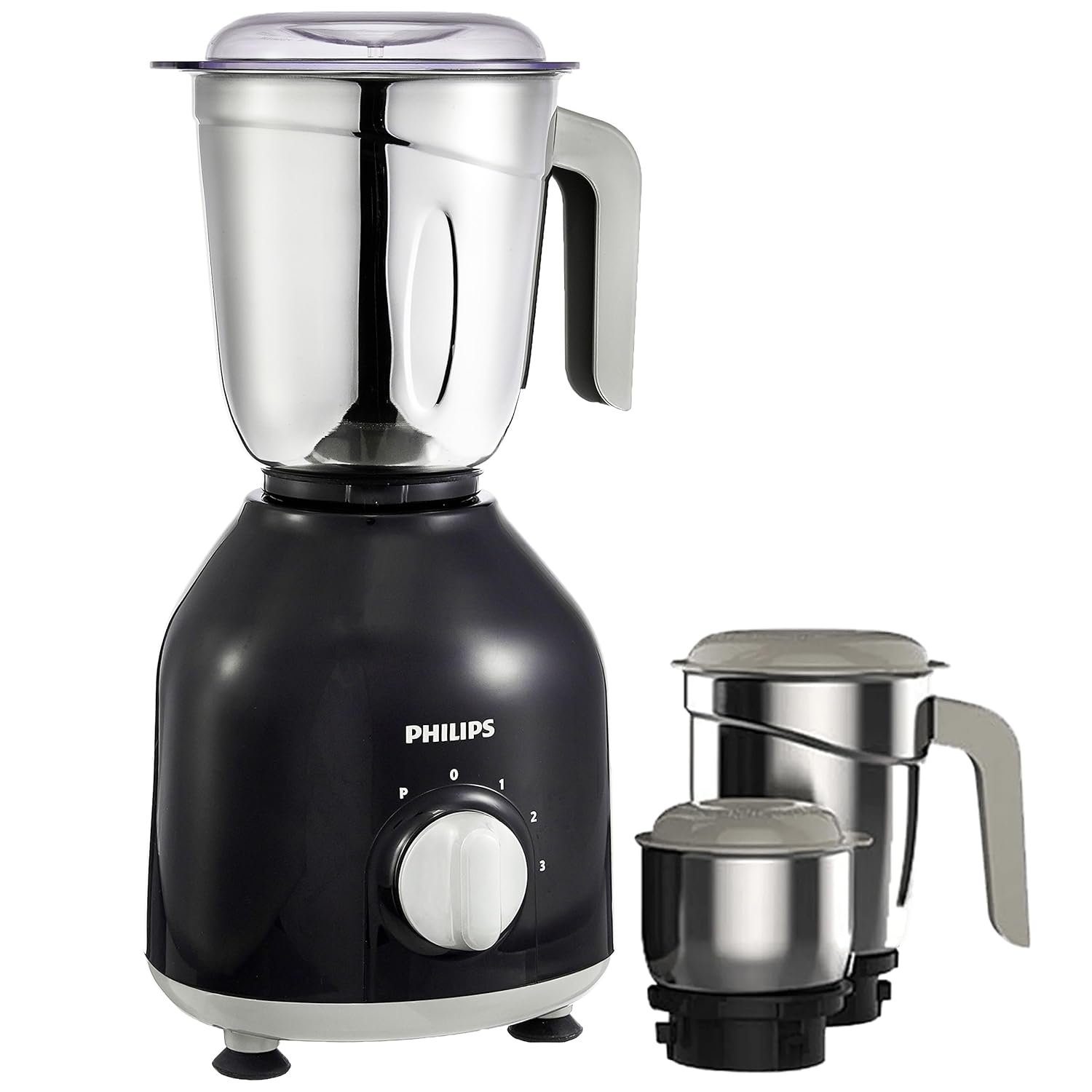Philips HL7756/01 750 Watt Mixer Grinder, 3 Stainless Steel Multipurpose Jars with 3 Speed Control and Pulse function (Black) - View 3